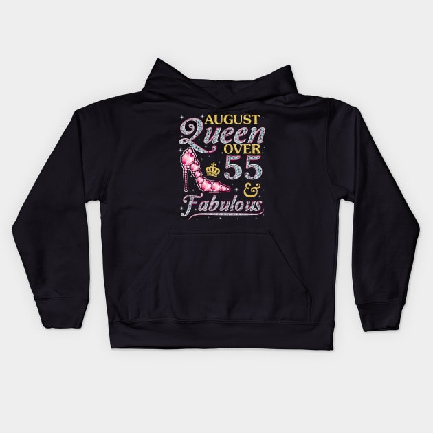 August Queen Over 55 Years Old And Fabulous Born In 1965 Happy Birthday To Me You Nana Mom Daughter Kids Hoodie by DainaMotteut